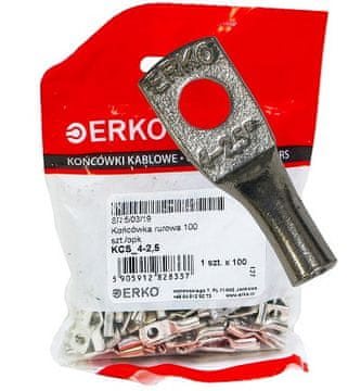 Ušesna cevna sponka KCS CU 2,5mm M4 100kos ERKO