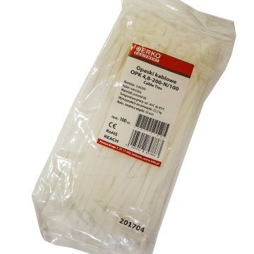 Bela kabelska vezica OPK 200/4,8 paket 100 ERKO