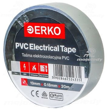 Izolirni trak veliki 19mm 20m siv ERKO