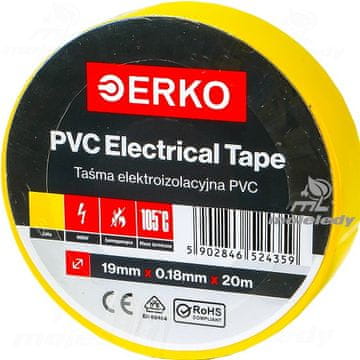 Izolirni trak veliki 19mm 20m rumen ERKO