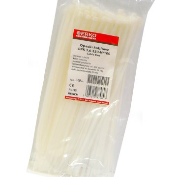 Bela kabelska vezica OPK 250/3,6 paket 100 ERKO