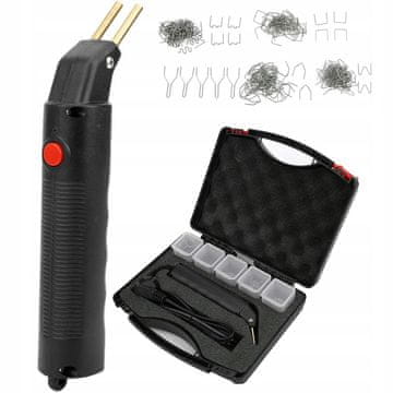 Črn plastični spenjalnik v kovčku 100W + 205 sponk
