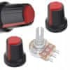 Rosfix 2x gumb za potenciometer, 6 mm os, rdeča 15 x 17 mm