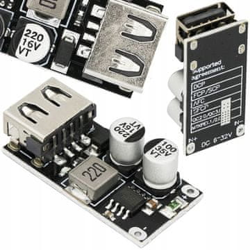 Rosfix 1-kanalni polnilec s pretvornikom napetosti 2.0 3.0 USB Step Down
