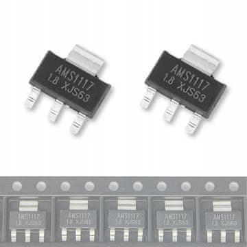 AMS1117 5V 1A regulator napetosti v ohišju SMD SOT223 2 kom.