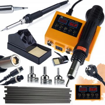 Rosfix Spajkalna postaja 2v1 (vroč zrak in 900M) Rosfix Orange Husky OH660 Electric S Series + Plastic Welding Filler PP Black 10pcs 20cm
