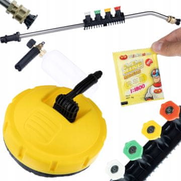 Krtača za pranje Rosfix Karcher + 1/4"" sulica za visokotlačni čistilnik upognjena 15+5 šob in ročaj + 1000ML penilec + 6G penilec za penilec