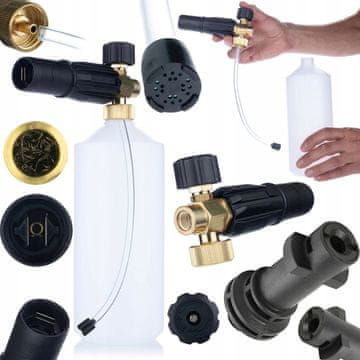 Rosfix Penasta šoba S0401 1000 ml za visokotlačni čistilnik G1/4F, šoba 1,23 mm + Adapter / adapter za visokotlačni čistilnik Kärcher K Bayonet na G1/4""M (plastika)