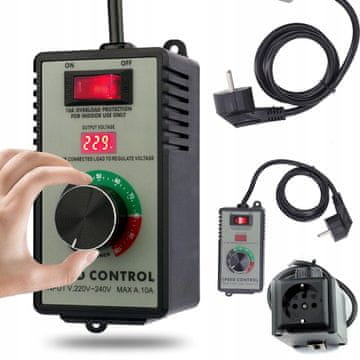 4000 W regulator hitrosti motorja/moči/napetosti v ohišju z 230 V vtičnico
