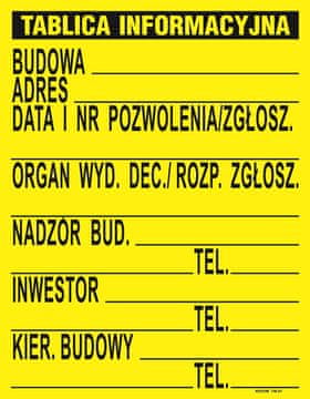 Gradbeni informacijski znak 700*900mm