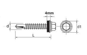 Impax samorezilni vijak z epdm pocinkan 5,5 * 75mm #5mm