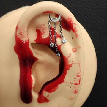 Labret luna uhan iz titana s cirkoni - zlato - TGW-160 1,2/6