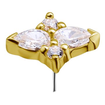 Okrasna kapa iz 18K zlata z belimi cirkoni - GD18K-046