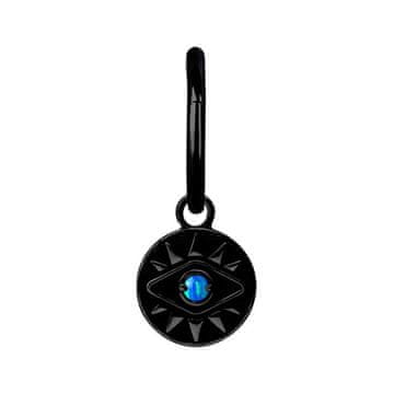 Obesek - oko z opalom - črn - D-056