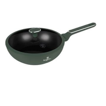 Berlingerhaus Vok s pokrovom in titanovo površino BH-8159 28 cm Matte Green Collection