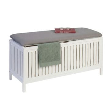Northix Stolček za košaro za perilo - orehov zaključek, oblazinjen sedež