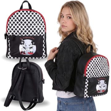 Disney DISNEY Mickey Mouse Najstniški nahrbtnik iz ekološkega usnja, prostoren, mestni nahrbtnik 26x21x12 cm