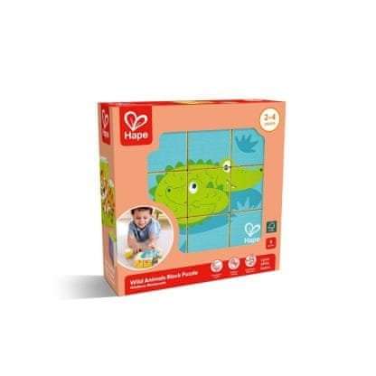 Lesene didaktične kocke Divje živali, 9 kosov
