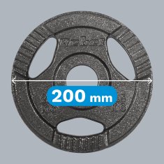 Rebel Komplet uteži iz litega železa 4 x 2,5 kg, luknja 51 mm, plošča z ročaji,
