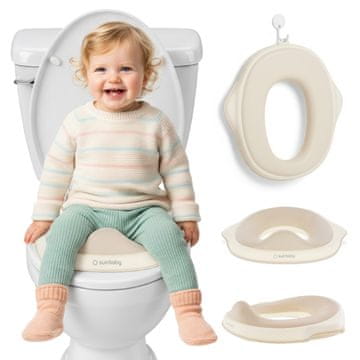shumee Prevleka za otroško straniščno školjko Sun Baby, protizdrsna, bela, bež