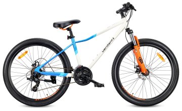 shumee 26-palčni gorski verižnik Shimano 21-redni disk amortizer Verdant Calix stojalo bela modra oranžna