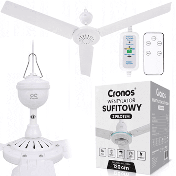 shumee Cronos FC11-90 stropni ventilator 90 cm bel z daljinskim upravljalnikom