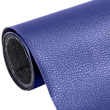 shumee Samolepilni usnjeni našitek 50x137cm temno moder
