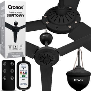 shumee Cronos FC11-70 stropni ventilator 70 cm črne barve z daljinskim upravljalnikom