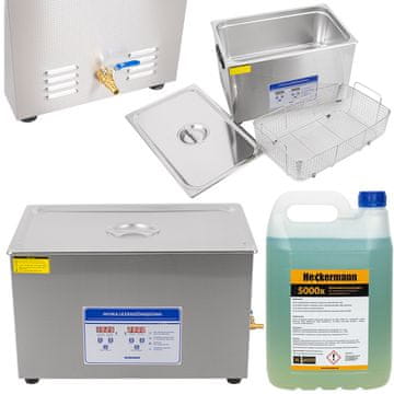 shumee Komplet ultrazvočnega čistilca JP-100S 30L + tekočina 5L