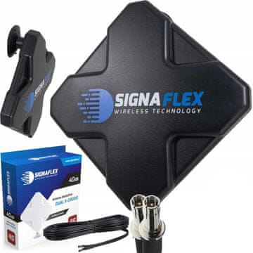 shumee Signaflex Mini X-Cross antenski komplet 2x20dBi 5m CRC9 ČRNE barve + BTS zemljevid