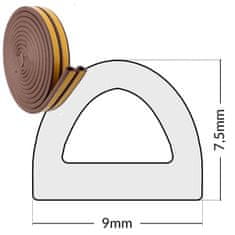 shumee Heckermann samolepilno tesnilo za okna rjavo 9 mm - rola 2x2,5 m