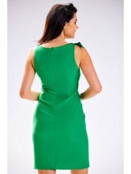 Awama Elegantna oprijeta obleka z V-izrezom, travnato zelena, velikost S