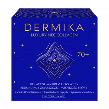Dermika Dermika luksuzna neokolagenska hranilna krema s kolagenom za zmanjšanje gub in ohlapnost kože 70+ dan/noč 50 ml
