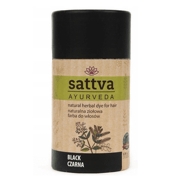 Sattva SATTVA AYURVEDA Naravna zeliščna barva za lase s kano - ČRNA 150 g
