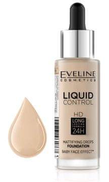 Eveline Eveline Liquid HD Drops matirajoči tekoči puder za obraz - 15 VANILIJA 30 ml