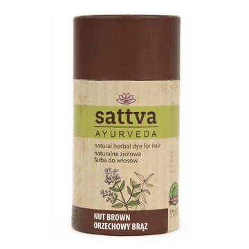 Sattva SATTVA AYURVEDA Naravna zeliščna barva za lase s kano - OREŠČASTA RJAVA 150 g