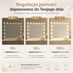 shumee Hollywoodsko kozmetično ličilno ogledalo 58x48 LED zlato