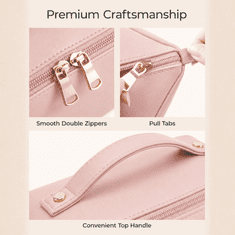 Netscroll Kozmetična torbica s 6 predelki in pralno notranjostjo, KOZMETBAG, roza
