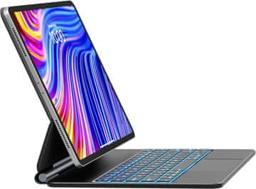 shumee Ovitek s tipkovnico Earto za iPad Pro 12.9 (M2, 2024) 7RGB magnetna QWERTY tipkovnica