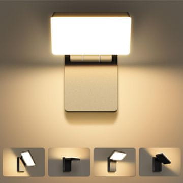 shumee Kingwen LED zunanja svetilka 40 W 3000 K IP65 črna vrtljiva 360° zložljiva