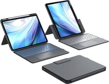 shumee Ovitek za iPad Air 13” / Pro 12.9” CHESONA DD1209-GY-DE-B s tipkovnico, siv