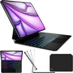 shumee Ovitek s tipkovnico za iPad Air 13 M2/M3 in iPad Pro 12.9 3-6 gen X9 QWERTZ