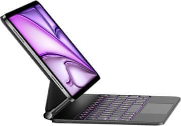 shumee Ovitek s tipkovnico HOU za iPad Air 11 M3/M2 in Pro 11 QWERTY z osvetlitvijo od zadaj 500 mAh