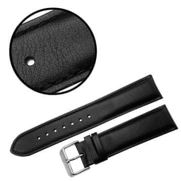 Pacific Pacific Strap 20MM XXL W83XL Gladek črn trak, črni šivi