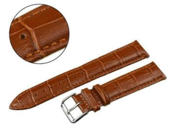 Pacific PACIFIC PAS 20 MM XL W102L CROCODILE svetlo rjav pas, rjavi šivi
