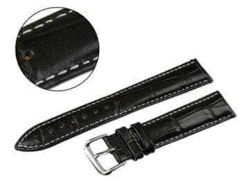 Pacific PACIFIC PAS 18 MM W102 CROCODILE črn trak, beli šivi