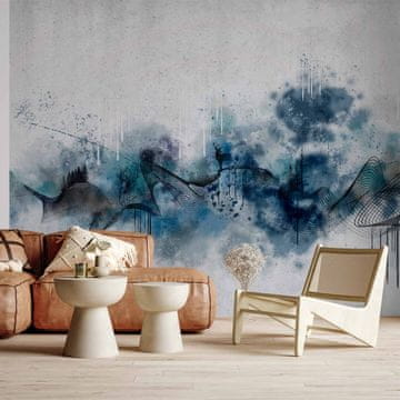 Artgeist Foto tapeta - Abstraktni val - minimalistična kompozicija z modrim vzorcem