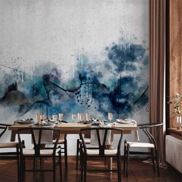 Artgeist Foto tapeta - Abstraktni val - minimalistična kompozicija z modrim vzorcem
