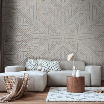 Artgeist Foto tapeta - Geometrijski vzorec, odtenki zlata in marmorja