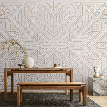 Artgeist Foto tapeta - Geometrijski vzorec, odtenki zlata in marmorja